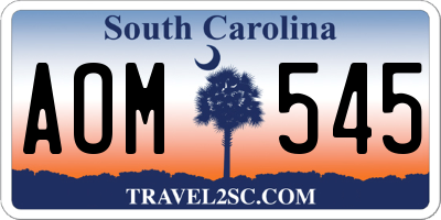 SC license plate AOM545