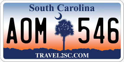SC license plate AOM546