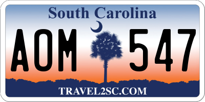 SC license plate AOM547