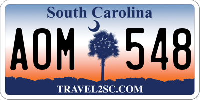 SC license plate AOM548