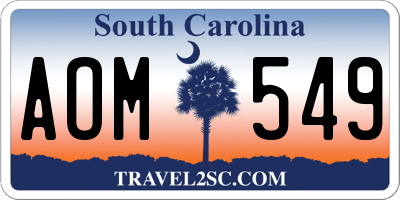 SC license plate AOM549