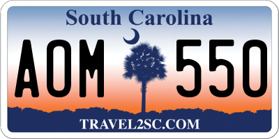 SC license plate AOM550