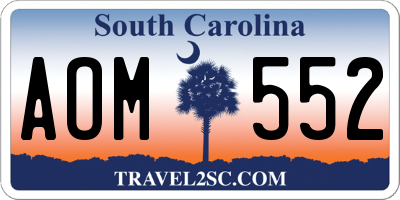 SC license plate AOM552