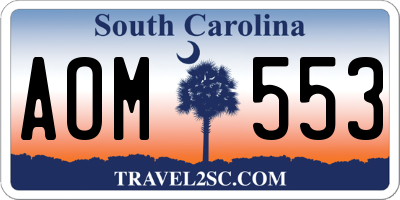 SC license plate AOM553