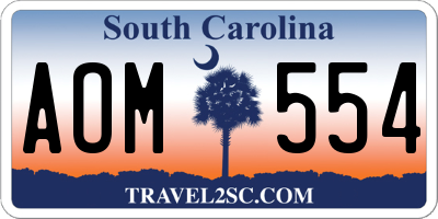 SC license plate AOM554