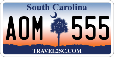 SC license plate AOM555