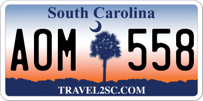 SC license plate AOM558