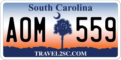 SC license plate AOM559