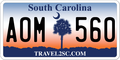 SC license plate AOM560