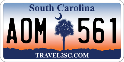 SC license plate AOM561