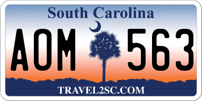 SC license plate AOM563