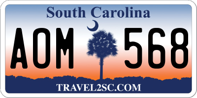 SC license plate AOM568