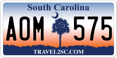 SC license plate AOM575