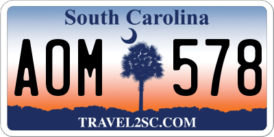 SC license plate AOM578