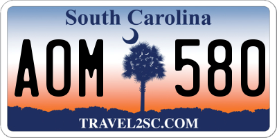 SC license plate AOM580