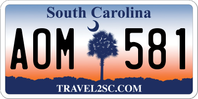SC license plate AOM581