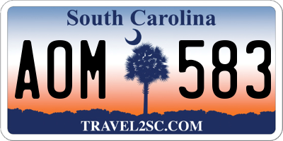 SC license plate AOM583