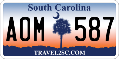 SC license plate AOM587