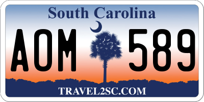 SC license plate AOM589