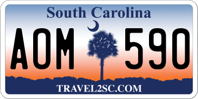 SC license plate AOM590