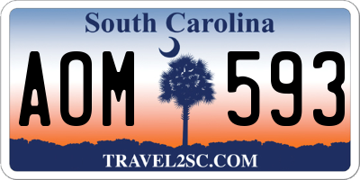 SC license plate AOM593
