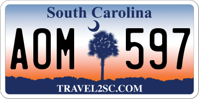 SC license plate AOM597