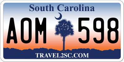 SC license plate AOM598