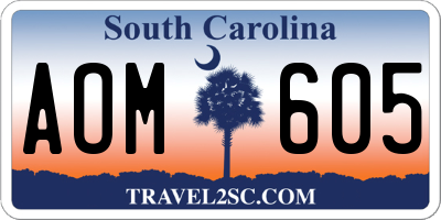 SC license plate AOM605