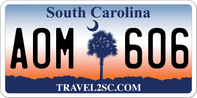 SC license plate AOM606