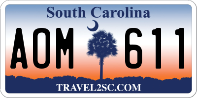 SC license plate AOM611