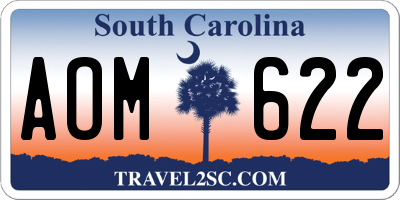 SC license plate AOM622