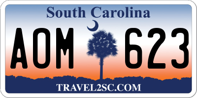 SC license plate AOM623