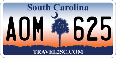 SC license plate AOM625