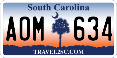 SC license plate AOM634