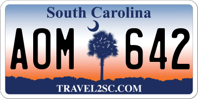 SC license plate AOM642