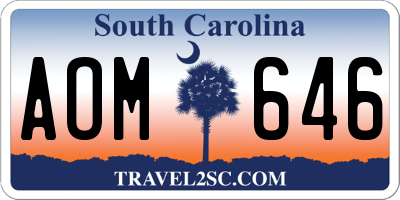 SC license plate AOM646