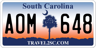 SC license plate AOM648