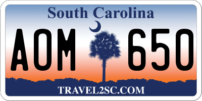 SC license plate AOM650