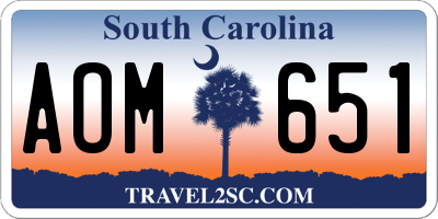 SC license plate AOM651