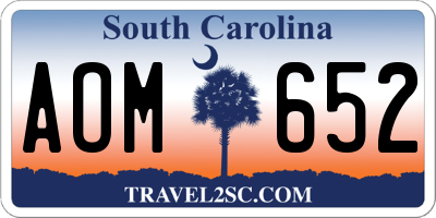 SC license plate AOM652