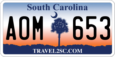 SC license plate AOM653