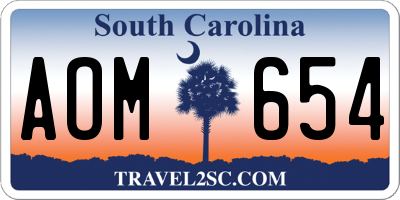 SC license plate AOM654