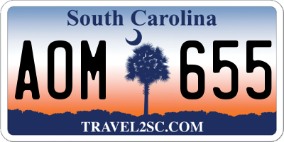SC license plate AOM655