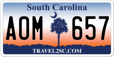 SC license plate AOM657