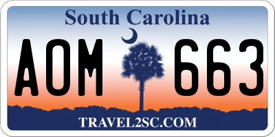 SC license plate AOM663