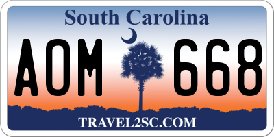 SC license plate AOM668
