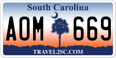 SC license plate AOM669