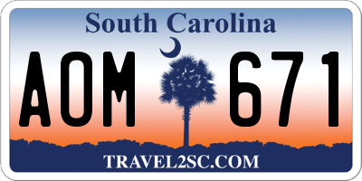 SC license plate AOM671