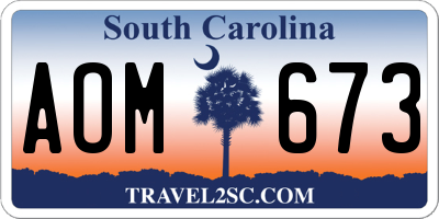 SC license plate AOM673