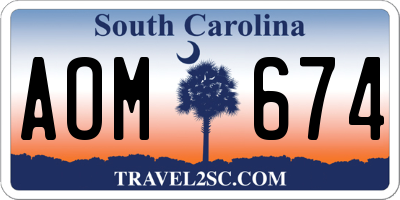 SC license plate AOM674